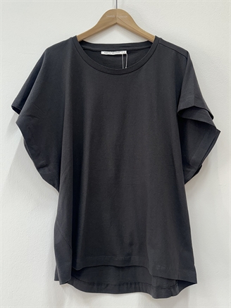 Rabens Saloner Pippi Vintage Jersey Top Faded Black